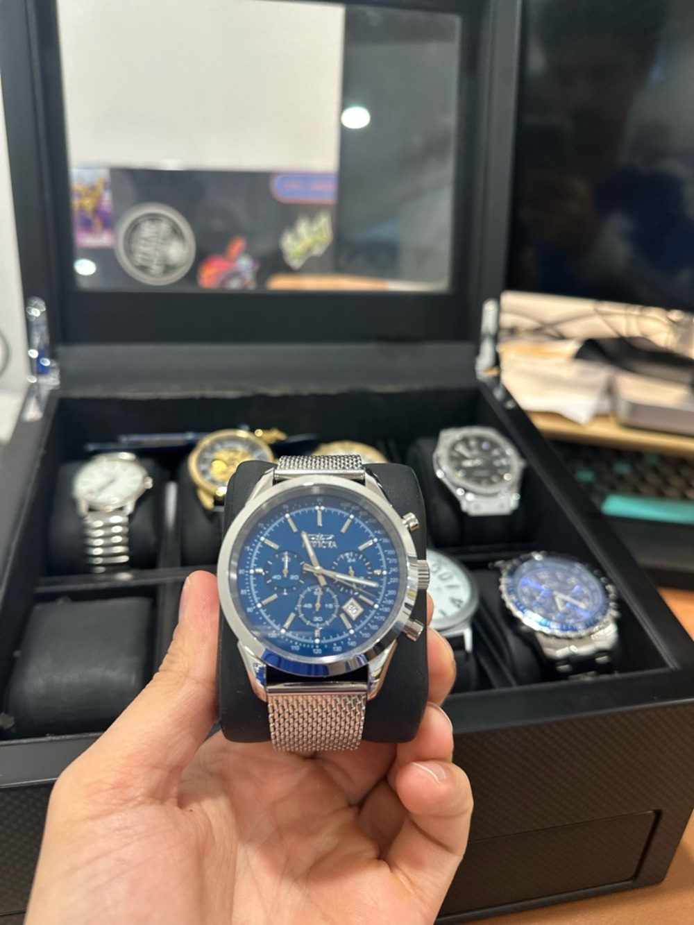 Invicta Chronograph Watch with Leather Strap